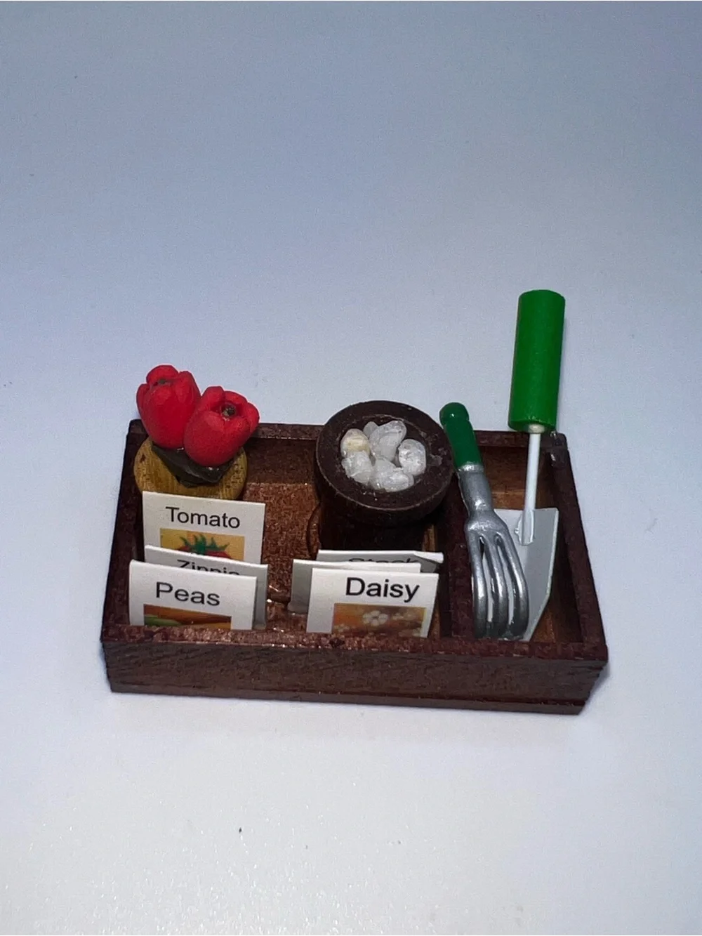 Mini Garden Tool and Seed Organizer - Green Handles